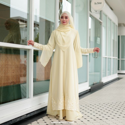 Jubah Najla - Soft Yellow