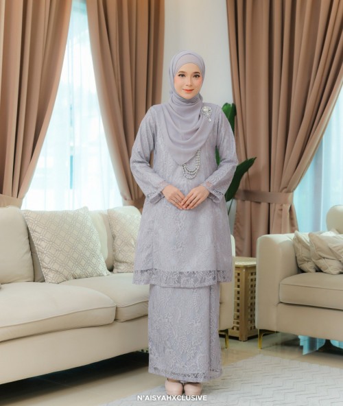 Kurung Lunara - Silver Grey Kurung Lunara - Silver Grey