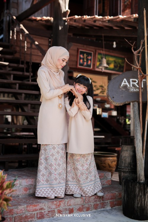 Kurung Aleeya Kids - Light Khaki