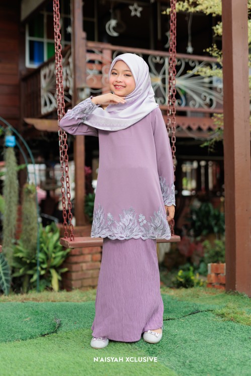 Kurung Jasmine Kids - Dark Lavender