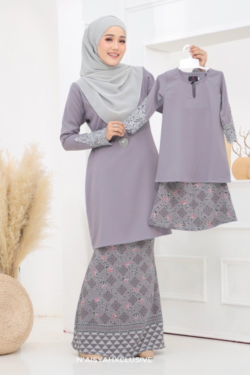 Kurung Aleeya Kids - Grey