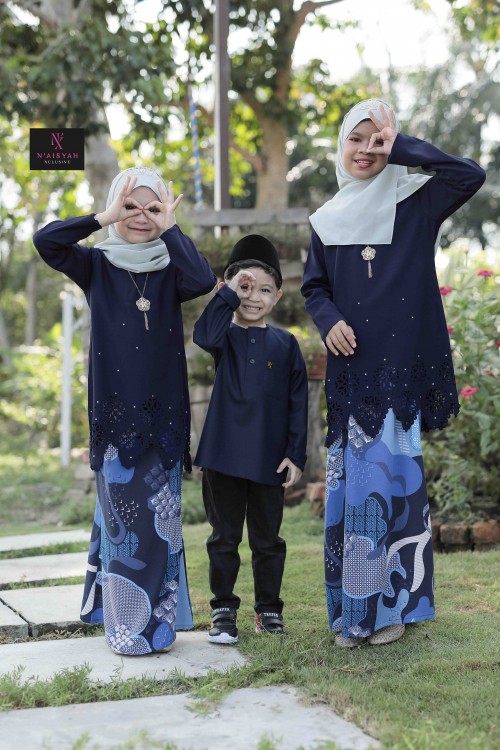 Kurta Ziyyad Kids - Dark Blue (S-M)