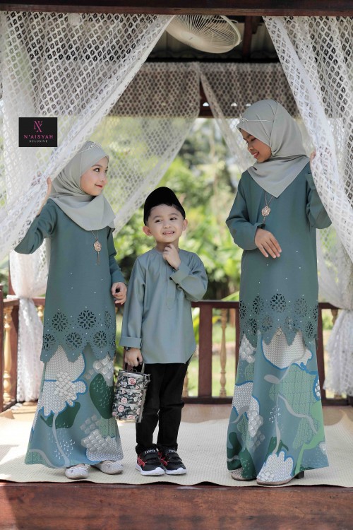 Kurta Ziyyad Kids - Soft Teal (S-M)