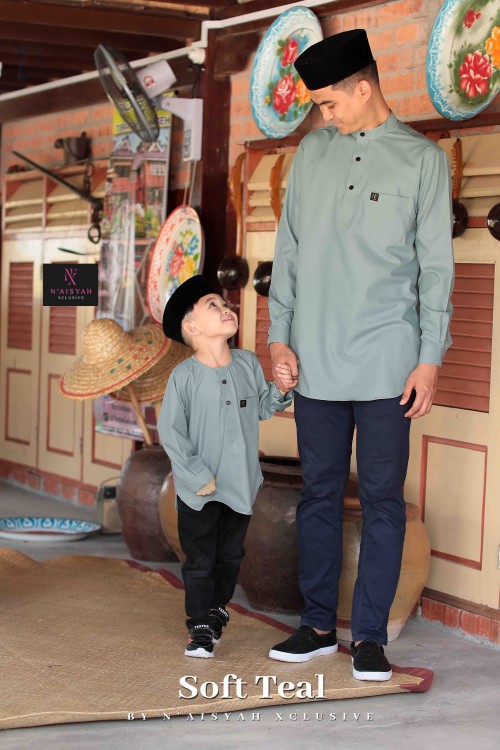 Kurta Ziyyad Dewasa - Soft Teal