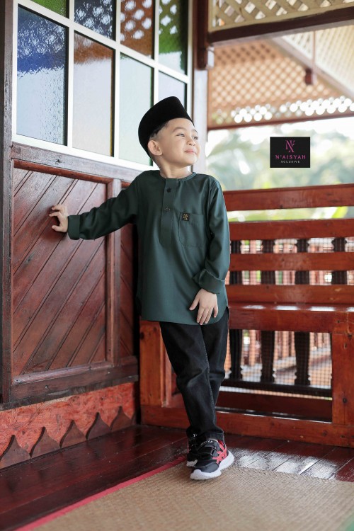 Kurta Ziyyad Kids - Emerald Green (S-M)