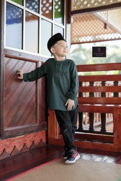 Kurta Ziyyad Kids - Emerald Green (L-2XL)