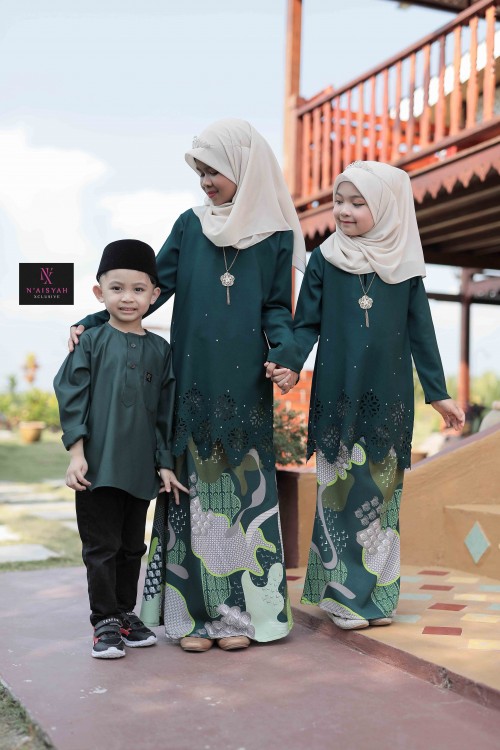 Kurta Ziyyad Kids - Emerald Green (S-M)