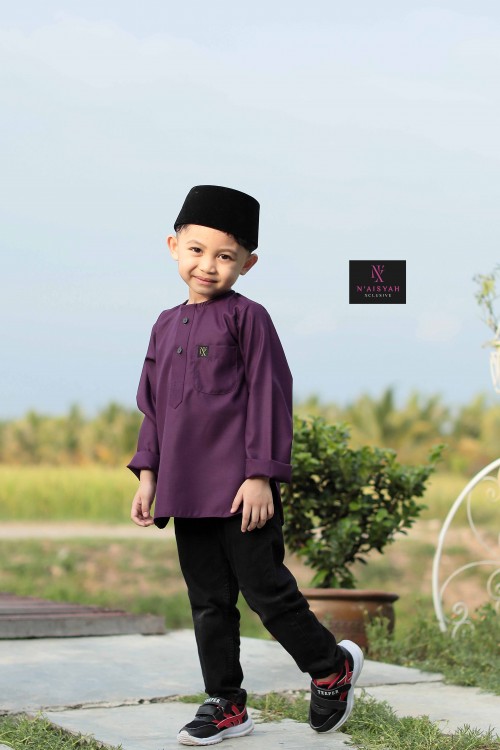 Kurta Ziyyad Kids - Dark Purple (S-M)