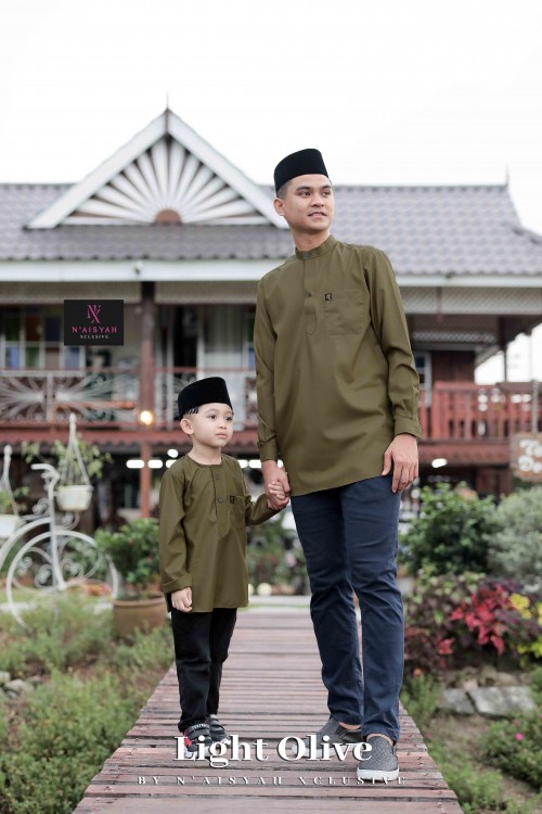 Kurta Ziyyad Dewasa - Light Olive