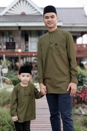 Kurta Ziyyad Dewasa - Light Olive