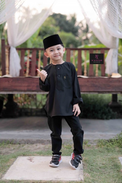 Kurta Ziyyad Kids - Black (S-M)