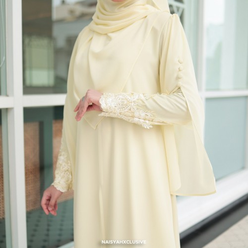 Jubah Najla - Soft Yellow