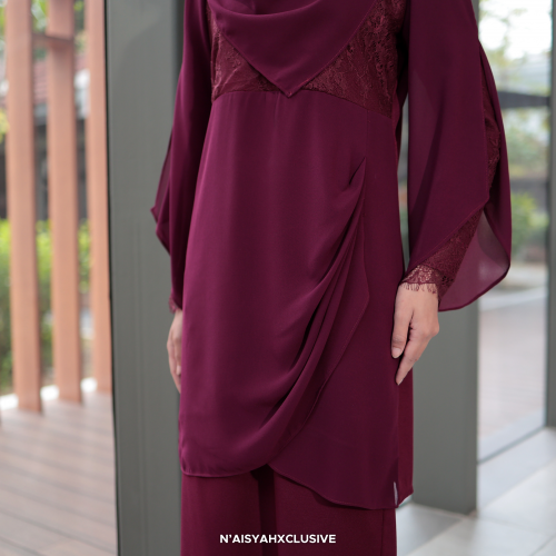 Kurung Athelia - Burgandy