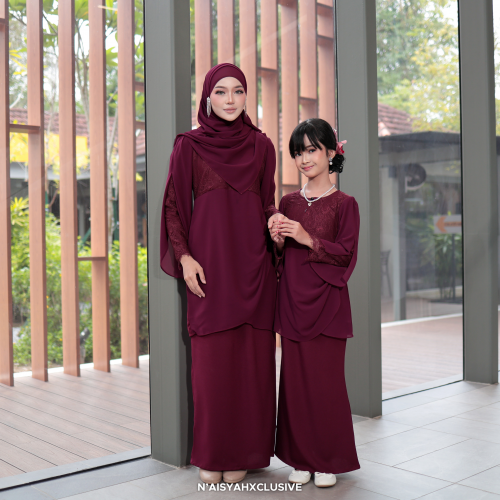 Kurung Athelia - Burgandy