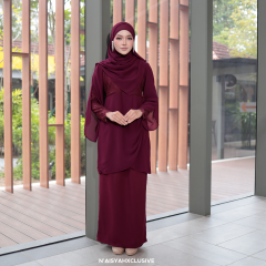 Kurung Athelia - Burgandy