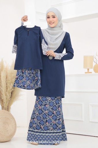 Kurung Aleeya Kids - Navy Blue