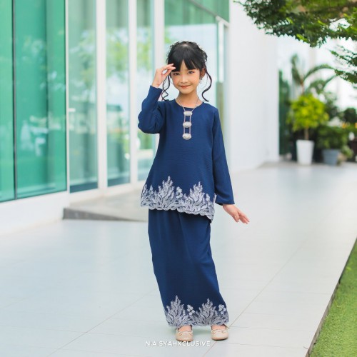 Kurung Asma Kids - Navy Blue