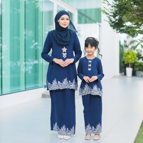 Kurung Asma Kids - Navy Blue