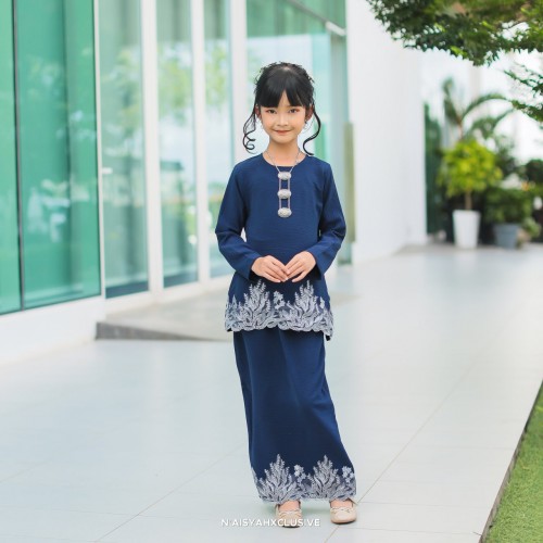 Kurung Asma Kids - Navy Blue