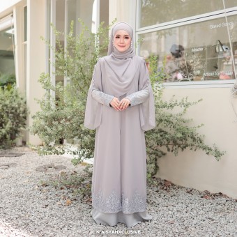 Jubah Najla - Light Grey