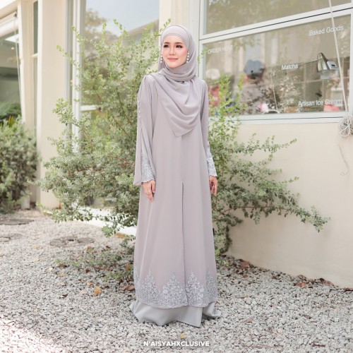 Jubah Najla - Light Grey