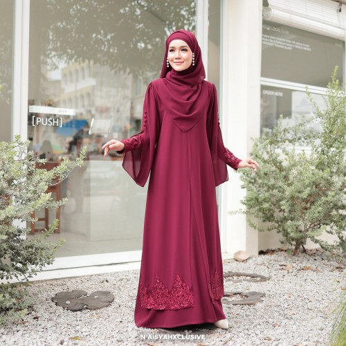 Jubah Najla - Maroon