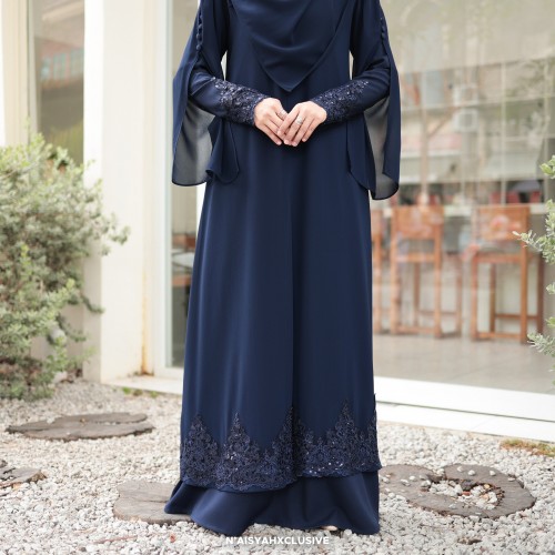 Jubah Najla - Navy Blue