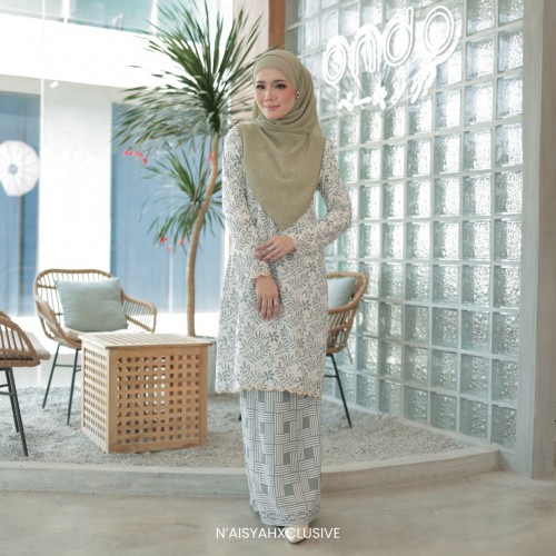 Kurung Juwita- Grey Green