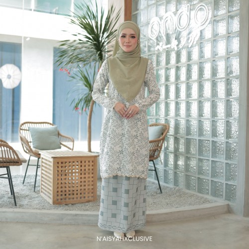 Kurung Juwita- Grey Green