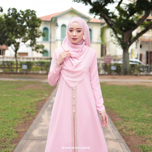 Jubah Dalisha - Soft Pink